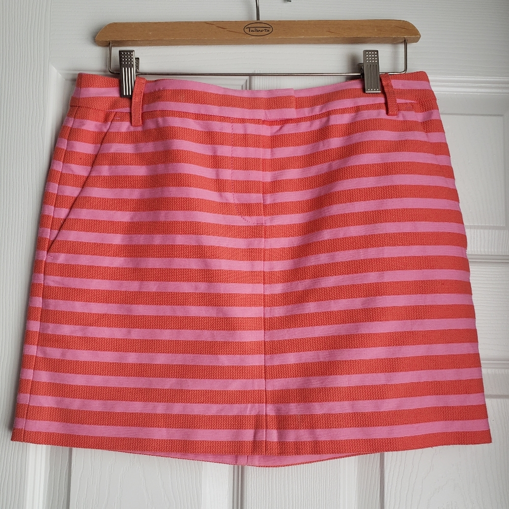 J. Crew Striped Mini Skirt Pink Size 4
